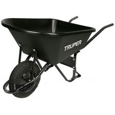 Wheelbarrow with plastic tray 120L, reinforced pneumatic wheel Truper®