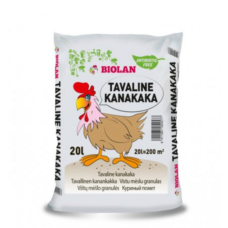 Biolan Chicken manure pellets 20L