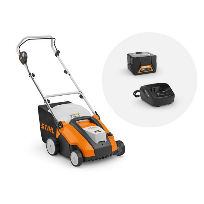 STIHL RLA 240 battery scarifier with AK30 battery and charger