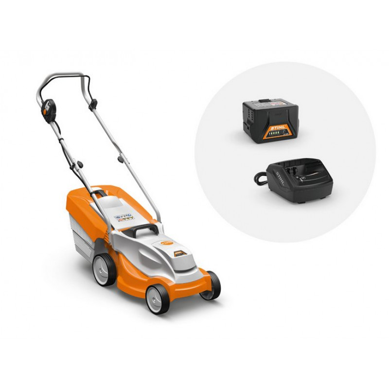 STIHL RMA 235 cordless lawnmower with AK20 battery and charger