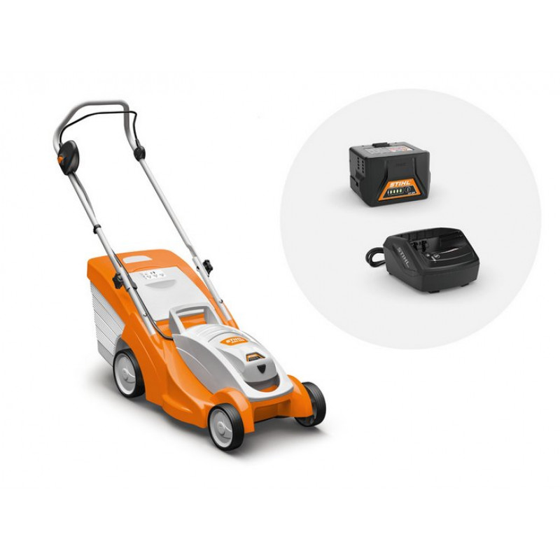STIHL RMA 339 cordless lawnmower with AK20 battery and charger
